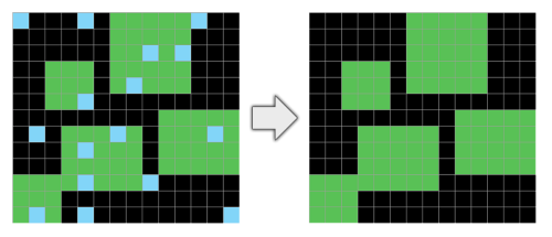 An ARC puzzle that tests denoising